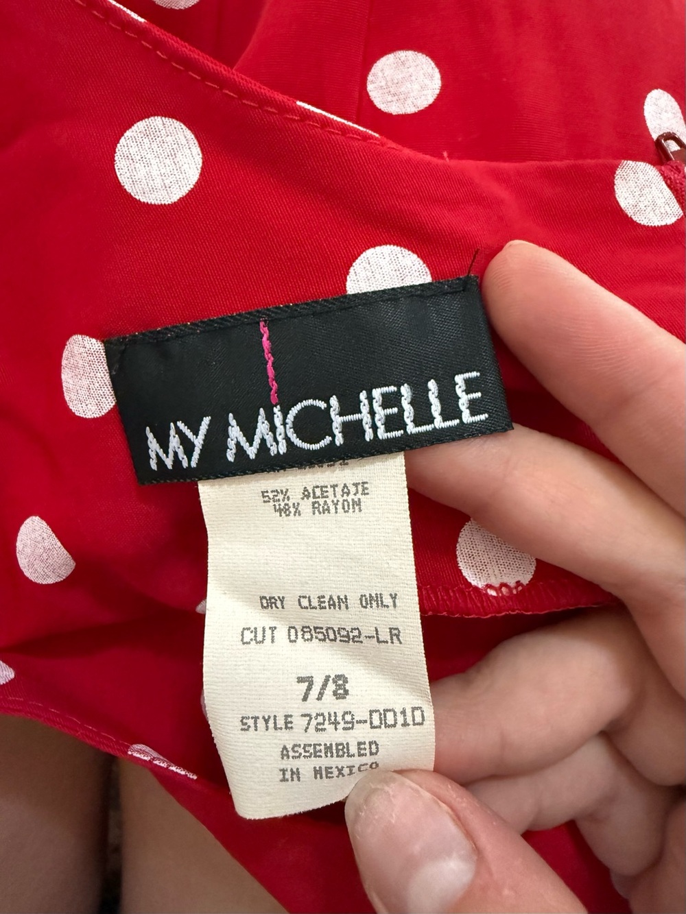 My Michelle Vintage Red and White Polka Dot Mini Dress - Picture 4 of 4